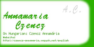 annamaria czencz business card