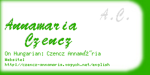 annamaria czencz business card